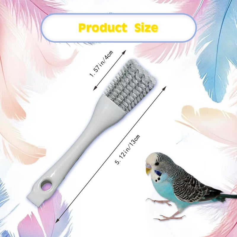 Tovyzalg 2-in-1 Bird Cage Cleaning Brush & Poop Remover with Long Handle – Scraper, Curved Brush for Parrot Cages, Kennels, and Perches – Rust-Resistant Pet Habitat Cleaning Tool (2 Pcs) (Grey+White) - Image 3